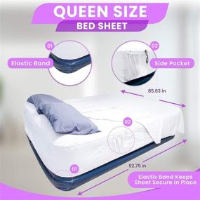 img 3 attached to Optimized Queen Size SwissGear 🛏️ Airbed Flat & Fitted Sheet Set