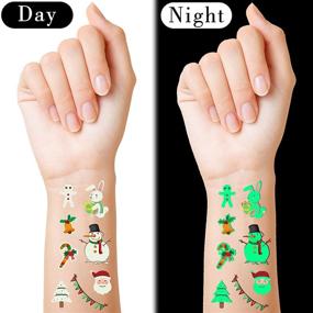 img 3 attached to 🎉 400+ Styles Temporary Tattoos for Kids - Fake Tattoo Sticker for Boys and Girls - Luminous Glow in The Dark Tattoo - Party Favors Supplies - 30 Sheets - Christmas Style