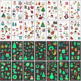 img 4 attached to 🎉 400+ Styles Temporary Tattoos for Kids - Fake Tattoo Sticker for Boys and Girls - Luminous Glow in The Dark Tattoo - Party Favors Supplies - 30 Sheets - Christmas Style