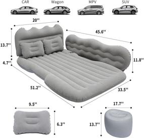 img 2 attached to 🚗 Gray Lammyner Car Air Mattress Inflatable Bed for SUV, Truck, Camping, Travel, Hiking, Trip & Outdoor Activities