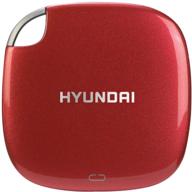 hyundai 2tb fast external ssd candy apple red, usb-c/usb-a, dual cable included htesd2048r - ultra portable data storage logo