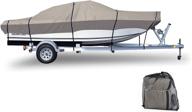 🚤 high performance waterproof boat cover for v-hull tri-hull runabouts fishing boats - gearflag 600d heavy duty marine grade uv resistant with adjustable side straps (14'-16' long, 600d) логотип