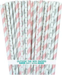 img 4 attached to Light Silver Paper Straws Stripe
