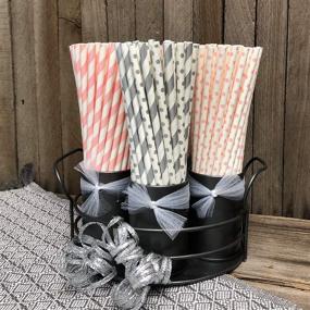 img 2 attached to Light Silver Paper Straws Stripe