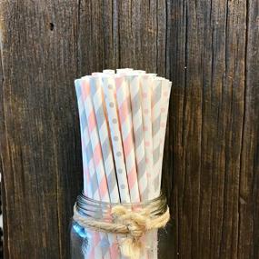 img 3 attached to Light Silver Paper Straws Stripe