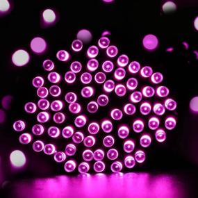 img 3 attached to 🎄 Fullbell Christmas String Lights 33ft - 100 LEDs, Fairy Twinkle Decoration for Christmas Tree & Garden - Connectable, Pink with Transparent Wire