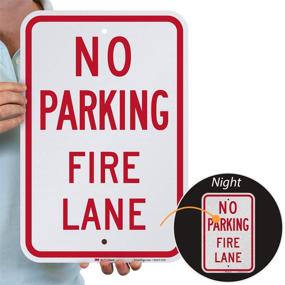 img 3 attached to 🚫 No Parking - Fire Lane" Reflective Aluminum Sign by SmartSign: 12" x 18" 3M Engineer Grade