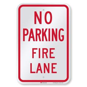 img 4 attached to 🚫 No Parking - Fire Lane" Reflective Aluminum Sign by SmartSign: 12" x 18" 3M Engineer Grade