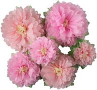 🌸 mybbshower assorted pink flowers decoration (11''-7''): 6 pcs artificial tissue paper peony for nursery, bridal shower, baby girl birthday tea party centerpieces логотип