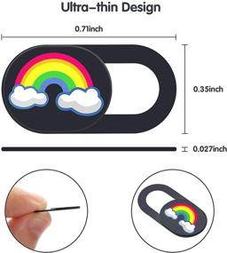 img 3 attached to 📸 Ultra Thin Webcam Cover for Laptop, iPhone, iPad & More - Protect Privacy with Secure Slide- Rainbow (3 Pack)