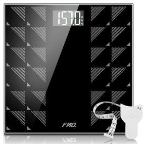 img 4 attached to High-Capacity Digital Bathroom Scale, Large Anti-Slip Matte Weighing Platform with Lighted 📊 LCD Display, Shatter-Resistant Tempered Glass, Max Weight 400 Pounds, Includes Body Tape Measure