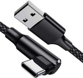 img 1 attached to 🔌 Премиум USB-кабель типа C с углом 90 градусов 2 шт. - 6,6 футов быстрый заряд и кабель для синхронизации данных для Samsung, Google Pixel, LG и других устройств