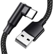 🔌 премиум usb-кабель типа c с углом 90 градусов 2 шт. - 6,6 футов быстрый заряд и кабель для синхронизации данных для samsung, google pixel, lg и других устройств логотип