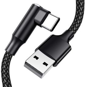 img 4 attached to 🔌 Премиум USB-кабель типа C с углом 90 градусов 2 шт. - 6,6 футов быстрый заряд и кабель для синхронизации данных для Samsung, Google Pixel, LG и других устройств