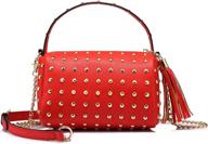 small shoulder bag with bling rivets: stylish mini clutch and side purse logo