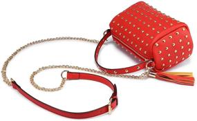 img 3 attached to Small Shoulder Bag with Bling Rivets: Stylish Mini Clutch and Side Purse