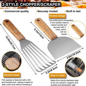 img 2 attached to 🍳 ROMANTICIST 19-Piece Griddle Tool Kit: Stainless Steel Grilling Set with Carry Bag - Perfect Teppanyaki Gift for Valentine's Day, Weddings, and Christmas