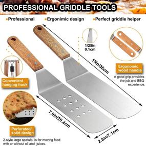 img 3 attached to 🍳 ROMANTICIST 19-Piece Griddle Tool Kit: Stainless Steel Grilling Set with Carry Bag - Perfect Teppanyaki Gift for Valentine's Day, Weddings, and Christmas