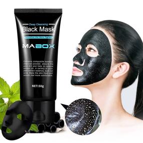 img 4 attached to 🧖 Mabox Blackhead Remover Mask for Deep Cleansing - Cleaner Face Mask/Effectively Cleans Blackheads/Farewell Strawberry Nose/Blackhead Facial Masks Black - 50ml