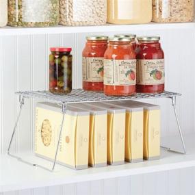 img 3 attached to 📦 mDesign Metal Stacking Storage Shelf - Versatile 2 Tier Food and Kitchen Organizer