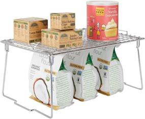 img 4 attached to 📦 mDesign Metal Stacking Storage Shelf - Versatile 2 Tier Food and Kitchen Organizer