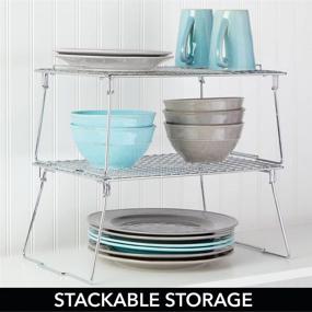 img 2 attached to 📦 mDesign Metal Stacking Storage Shelf - Versatile 2 Tier Food and Kitchen Organizer