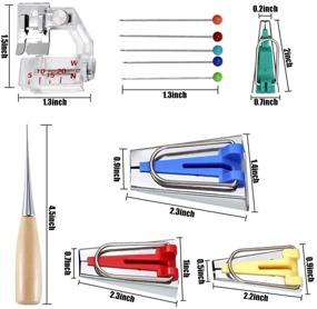 img 3 attached to 🧵 Sewing Fabric Bias Tape Making Kit - Bias Tape Makers Set with Binder Foot, Quilting Clips, Awl, and Fabric Cutter - Ideal for Patchwork Sewing, Quilting, and Binding