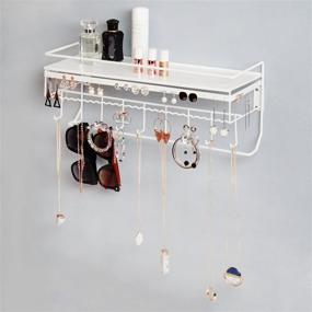 img 2 attached to 💄 Organize Your Cosmetics and Jewelry with the JackCubeDesign Wall Mounted Classic White Iron Storage Shelf