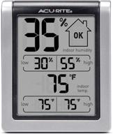 🌡️ acurite 00613 digital hygrometer & indoor thermometer: accurate pre-calibrated humidity gauge, compact design, black logo