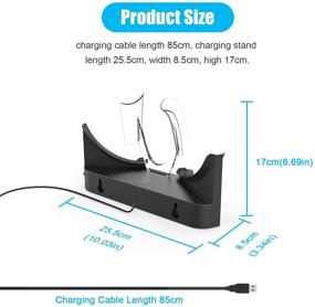 img 3 attached to AMVR Touch Controllers Storage and Charging Station: Wall Mount Stand for Valve Index VR Headset with Type-C Charge Handle Controller Holder