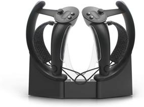img 4 attached to AMVR Touch Controllers Storage and Charging Station: Wall Mount Stand for Valve Index VR Headset with Type-C Charge Handle Controller Holder