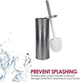 img 3 attached to 🚽 Premium Home Basics Hammered Stainless Steel Toilet Brush - Stylish Holder Included