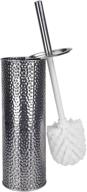 🚽 premium home basics hammered stainless steel toilet brush - stylish holder included logo