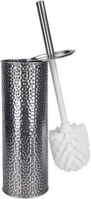 img 4 attached to 🚽 Premium Home Basics Hammered Stainless Steel Toilet Brush - Stylish Holder Included