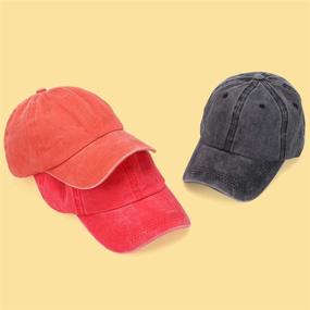 img 3 attached to 🧢 MEINICY 3 Pack Washed Plain Baseball Cap - Retro Adjustable Dad Hats for Men/Women, Unstructured/Cotton - Ideal Gifts for Fashion Enthusiasts