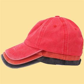 img 2 attached to 🧢 MEINICY 3 Pack Washed Plain Baseball Cap - Retro Adjustable Dad Hats for Men/Women, Unstructured/Cotton - Ideal Gifts for Fashion Enthusiasts