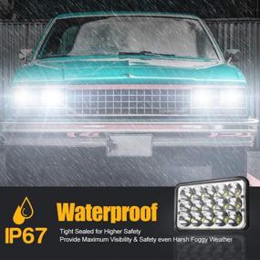 img 2 attached to 🔦 Optimized Sealed Beam 4x6 inch Headlights, H4666 Rectangular Headlights 6x4 H4 Plug H4651 H4652 H4656 H6545 bulb Headlamps for Pickup Off road Truck - Set of 2