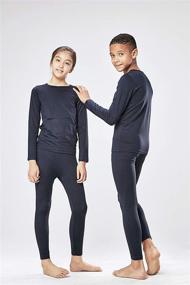 img 1 attached to 👫 Boys and Girls Thermal Underwear Long Johns Set with Fleece Lining by DEVOPS