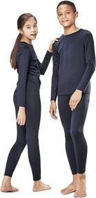 img 4 attached to 👫 Boys and Girls Thermal Underwear Long Johns Set with Fleece Lining by DEVOPS