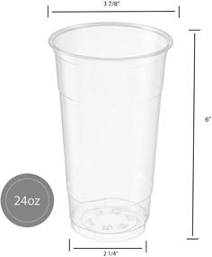 img 3 attached to 🥤 50 Sets of Crystal Clear PET Plastic Cups with Flat Lids - Ideal for Iced Coffee, Cold Drinks, Milkshake, Slush Cup, Smoothy's, Slurpee, Parties - Disposable Plastic Cups