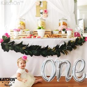 img 3 attached to 🎈 Large 20 Inch Silver One Balloon for First Birthday - Scripted Letter One Birthday Balloon for 1st Year Anniversary and Winter Onederland Girl Decorations