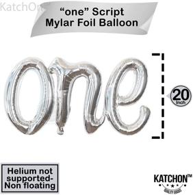 img 2 attached to 🎈 Large 20 Inch Silver One Balloon for First Birthday - Scripted Letter One Birthday Balloon for 1st Year Anniversary and Winter Onederland Girl Decorations