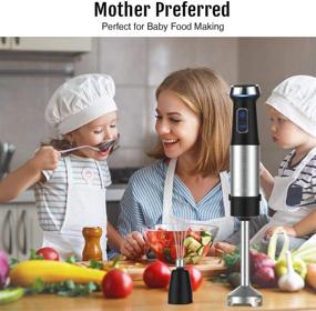 img 1 attached to 🔪 Nxone Immersion Hand Blender: 4-in-1 Variable Speed Control Stick Blender with Stainless Steel Blades, Mixing Beaker, Milk Frother, Egg Whisk - Ideal for Smoothies, Purees, Sauces, and Soups (Black)