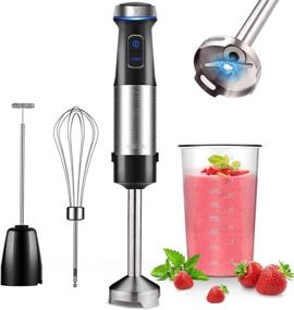 img 4 attached to 🔪 Nxone Immersion Hand Blender: 4-in-1 Variable Speed Control Stick Blender with Stainless Steel Blades, Mixing Beaker, Milk Frother, Egg Whisk - Ideal for Smoothies, Purees, Sauces, and Soups (Black)