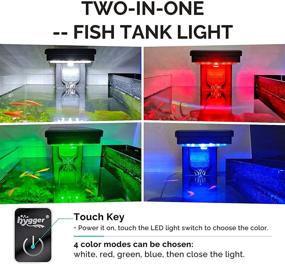 img 3 attached to 🐠 Hygger Aquarium Light and Power Filter Combo for 0.16in~0.27in Thick Tanks - 10W 68 GPH Filter with LED Lights in White, Red, Green, and Blue