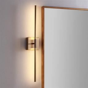 img 4 attached to 💡 JONATHAN Y JYL7022B Makena 28" Dimmable Gold Wall Sconce - Minimalistic, Modern, Contemporary LED Lighting Fixture for Bedroom, Livingroom, Bathroom, Hallway - 3000K Bulbs