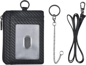 img 1 attached to Leather Credit Holder Keychain Lanyard Men's Accessories and Wallets, Card Cases & Money Organizers