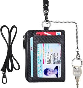 img 2 attached to Leather Credit Holder Keychain Lanyard Men's Accessories and Wallets, Card Cases & Money Organizers