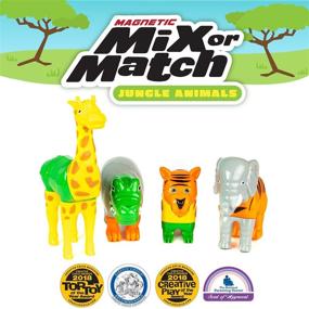 img 3 attached to Магнитный Микс или Матч Джунгли Животные: 16-частей игровой набор игрушек.
