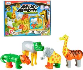img 4 attached to Магнитный Микс или Матч Джунгли Животные: 16-частей игровой набор игрушек.
